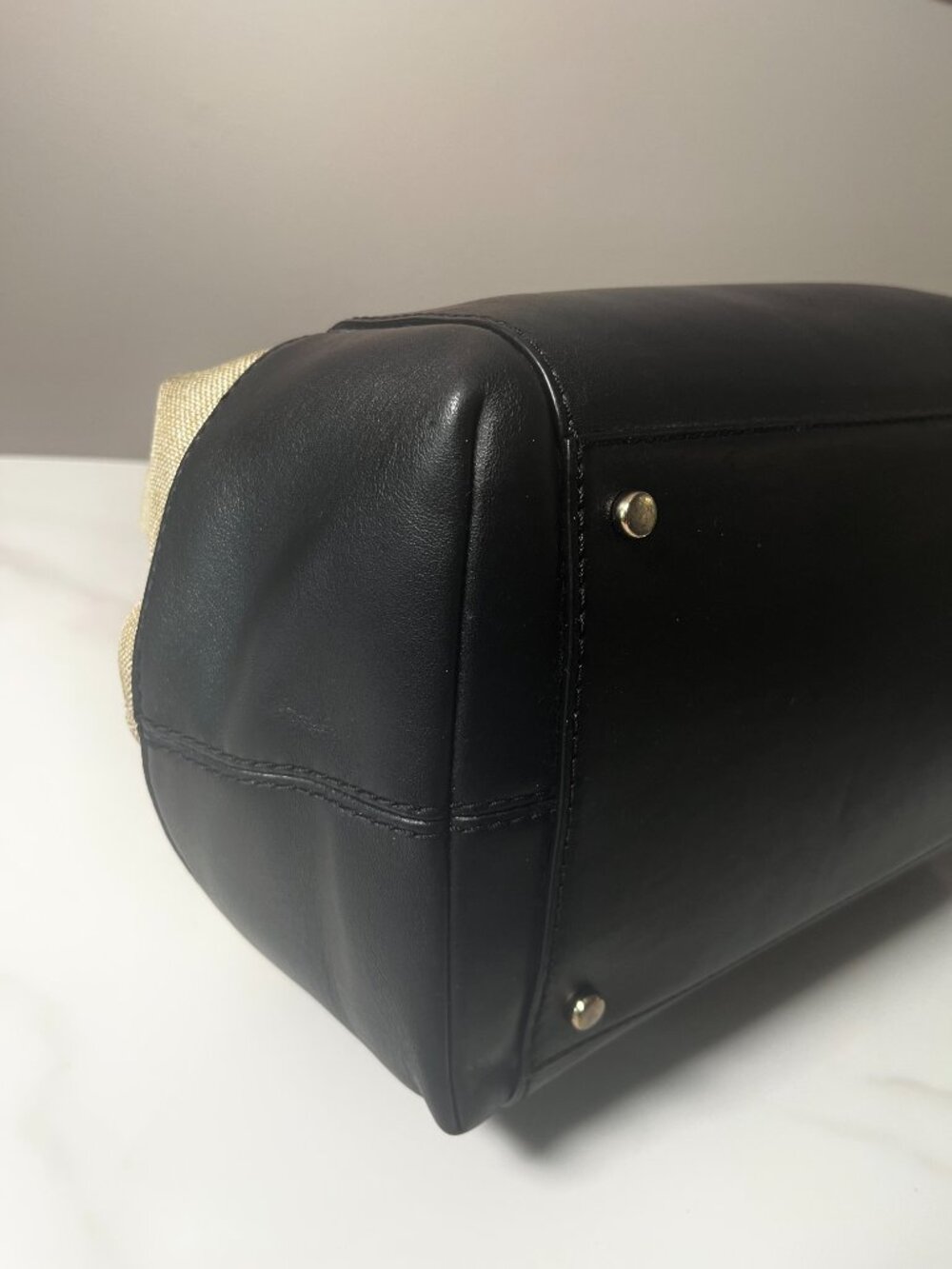 Kate Spade Charlotte Street Large Sloan Black Natural Storybook Satchel - Picture 11 of 14